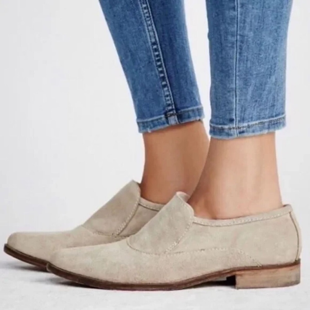 Free People Tan and Brown Suede Loafers